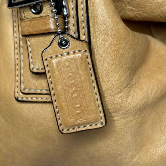 Vintage Coach Hamilton Tan Leather Shoulder Bag Purse Large Womens Designer - Picture 5 of 13